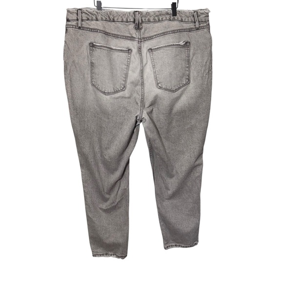 Good American Grey Black Distressed Tapered High Rise Jeans Size 20 - Picture 2 of 13